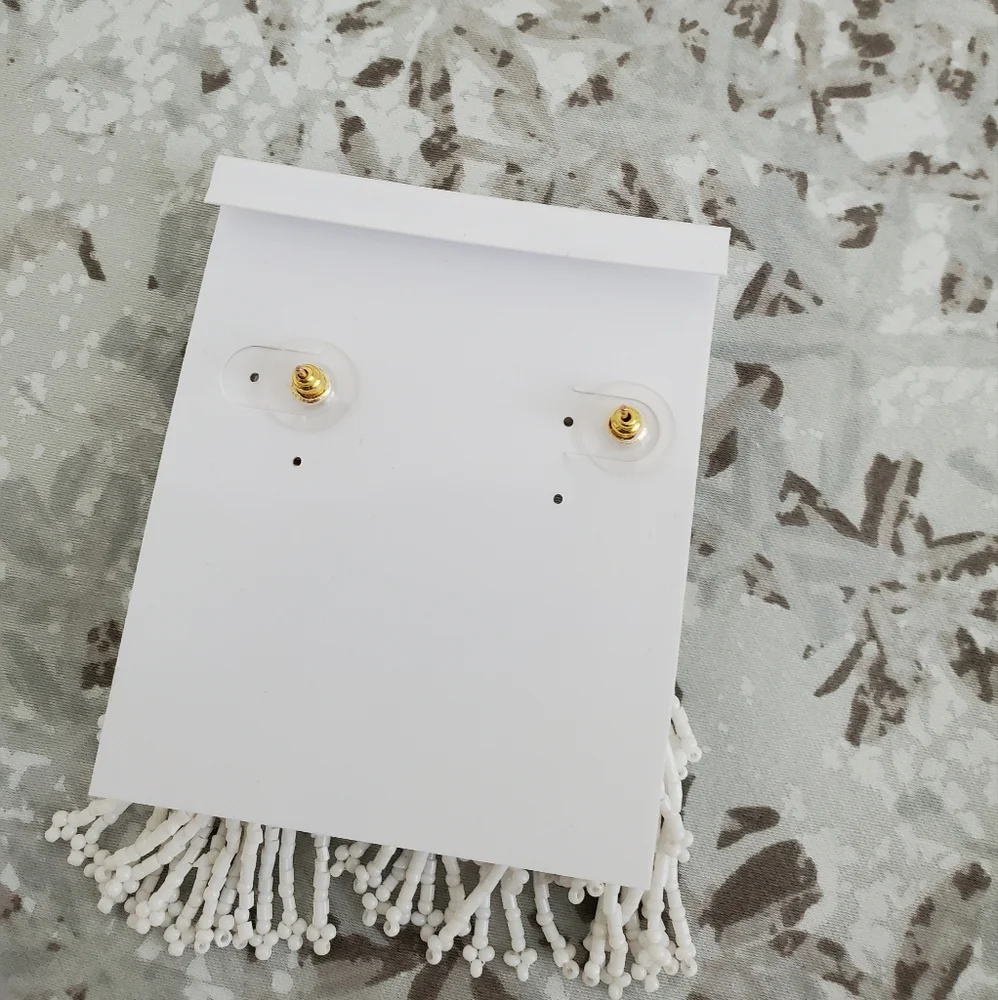 Panacea White Gold Tassel Earrings - Picture 4 of 4